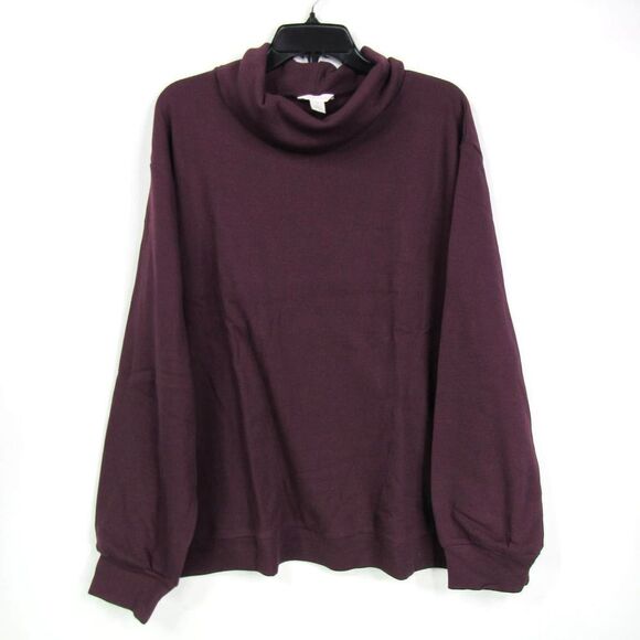 Caslon Turtleneck Long Sleeve Women's Top in Maroon - Picture 1 of 4